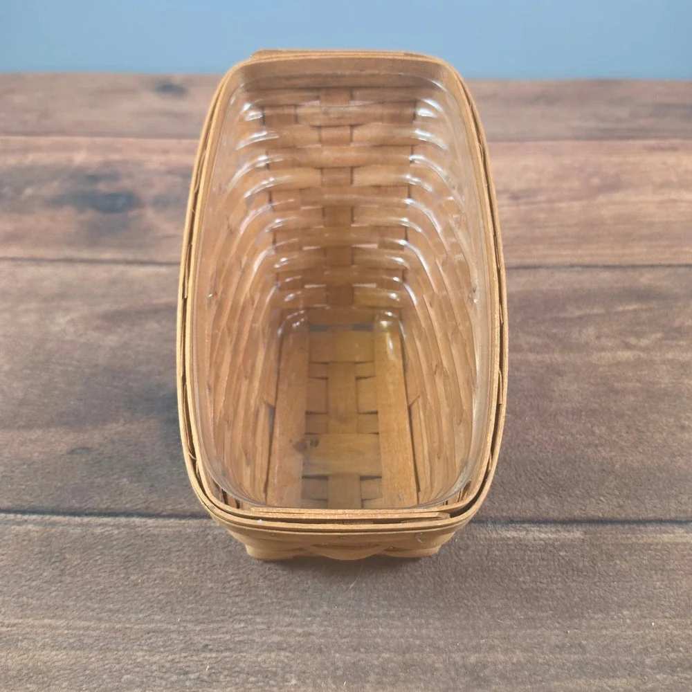 Vintage Longaberger 1991 Slant Sloped Vegetable Basket Signed 10.5x7x6.25 Liner
